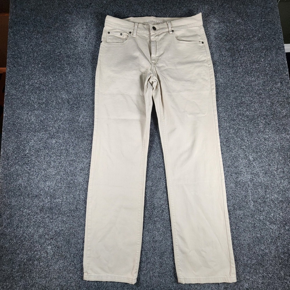 Mott & Bow Straight Leg Jeans Mens 32x32 Khaki Beige Cotton Stretch
